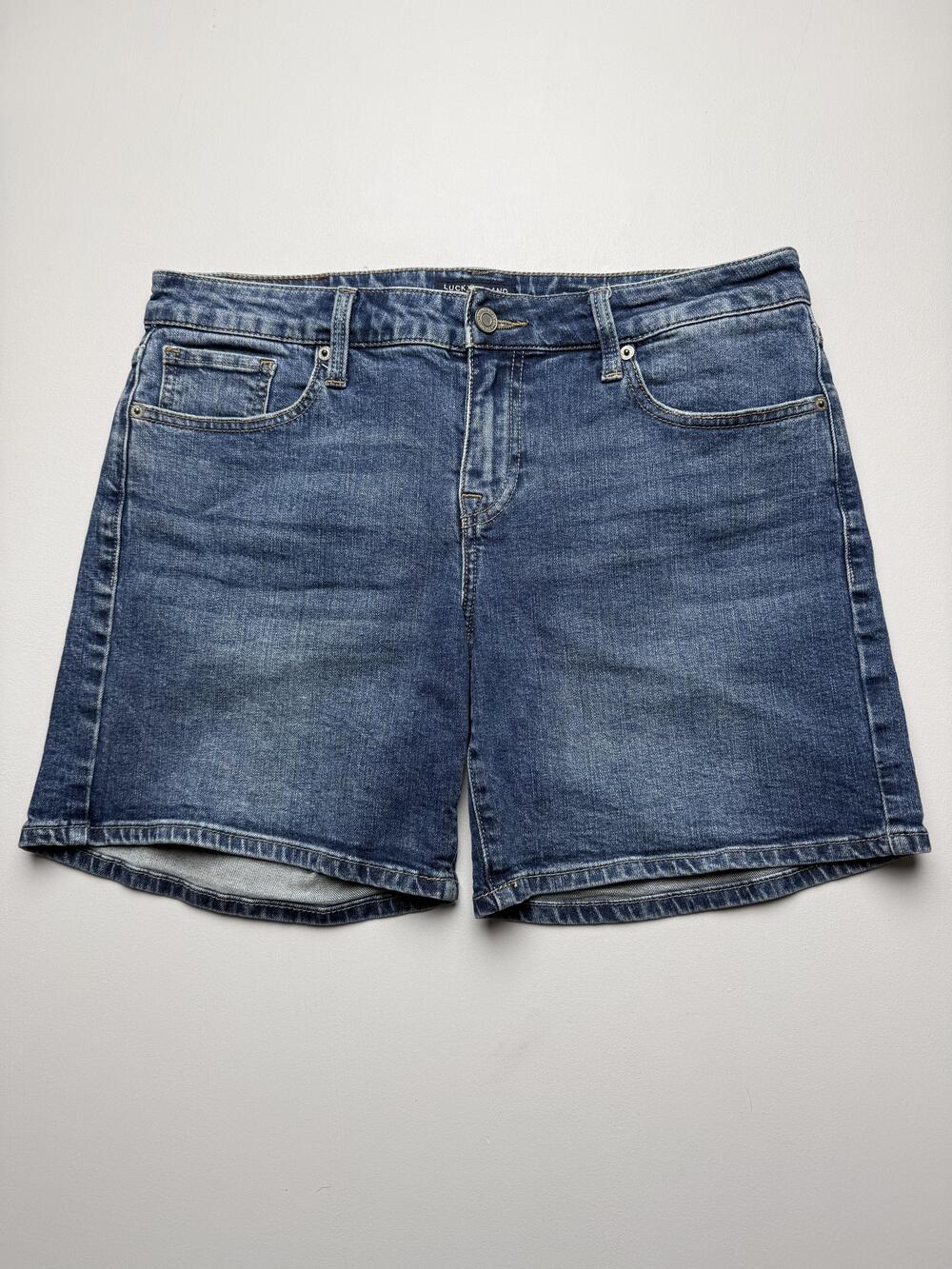 Lucky Brand The Roll Up Bermuda Shorts Womens 8/29 Blue Denim 7 Inseam Casual